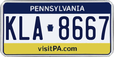 PA license plate KLA8667