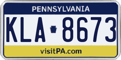 PA license plate KLA8673