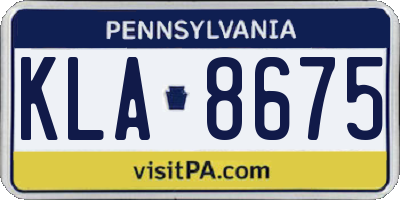 PA license plate KLA8675