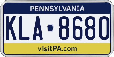 PA license plate KLA8680