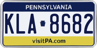 PA license plate KLA8682