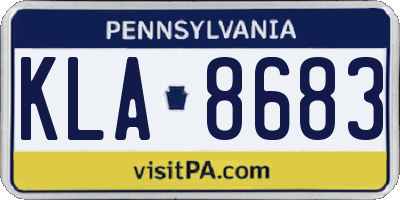 PA license plate KLA8683