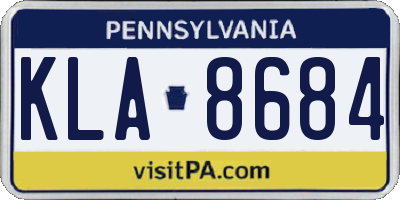 PA license plate KLA8684