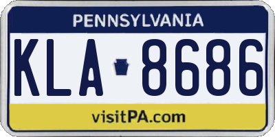 PA license plate KLA8686