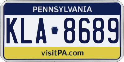 PA license plate KLA8689