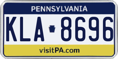 PA license plate KLA8696