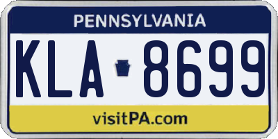 PA license plate KLA8699