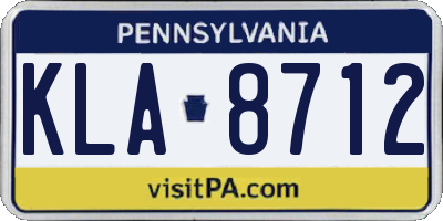 PA license plate KLA8712