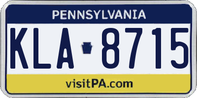 PA license plate KLA8715