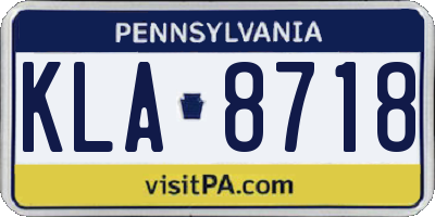 PA license plate KLA8718