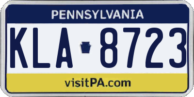 PA license plate KLA8723