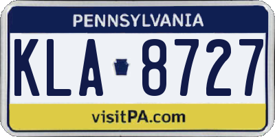 PA license plate KLA8727