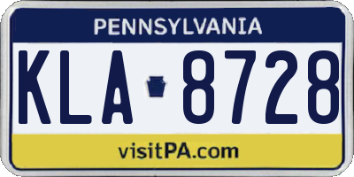 PA license plate KLA8728
