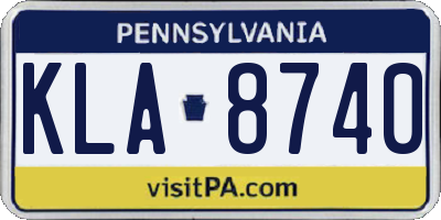 PA license plate KLA8740