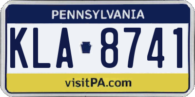 PA license plate KLA8741