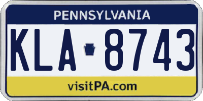 PA license plate KLA8743