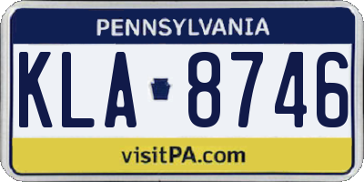 PA license plate KLA8746