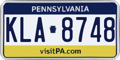 PA license plate KLA8748