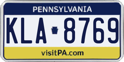 PA license plate KLA8769