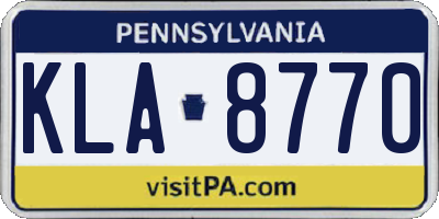 PA license plate KLA8770
