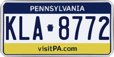 PA license plate KLA8772