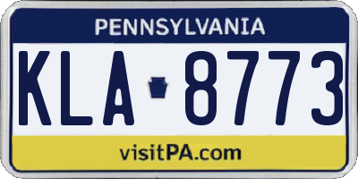 PA license plate KLA8773