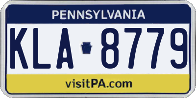 PA license plate KLA8779