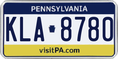 PA license plate KLA8780