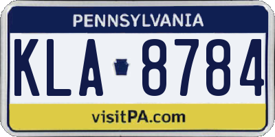 PA license plate KLA8784
