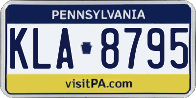 PA license plate KLA8795