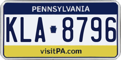 PA license plate KLA8796