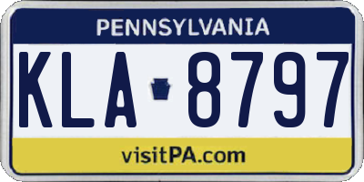 PA license plate KLA8797