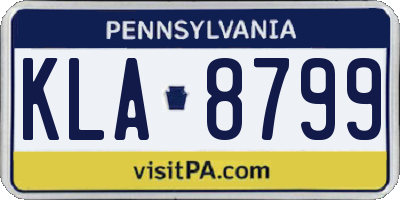 PA license plate KLA8799