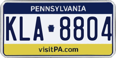 PA license plate KLA8804