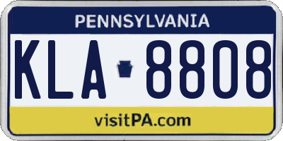 PA license plate KLA8808