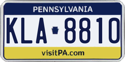 PA license plate KLA8810