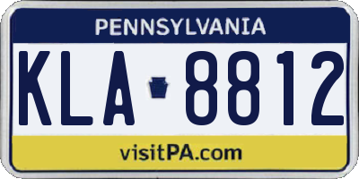 PA license plate KLA8812