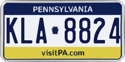 PA license plate KLA8824