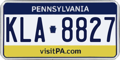 PA license plate KLA8827