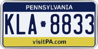 PA license plate KLA8833