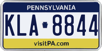 PA license plate KLA8844