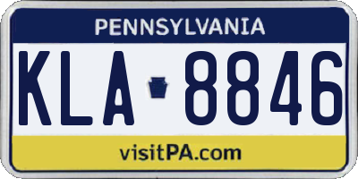 PA license plate KLA8846