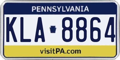 PA license plate KLA8864