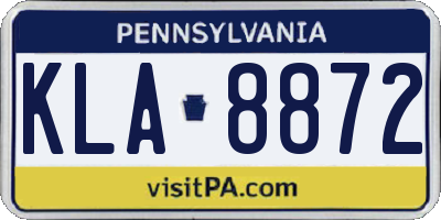 PA license plate KLA8872