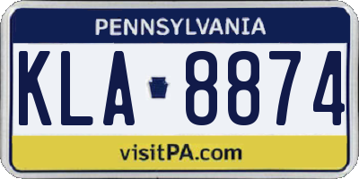 PA license plate KLA8874