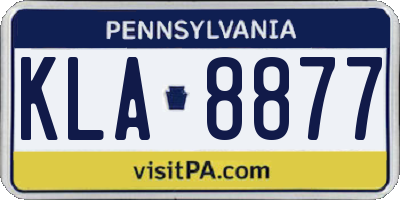 PA license plate KLA8877
