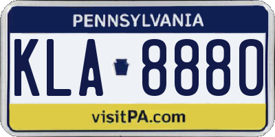 PA license plate KLA8880