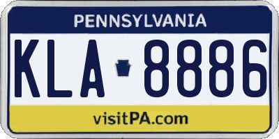 PA license plate KLA8886