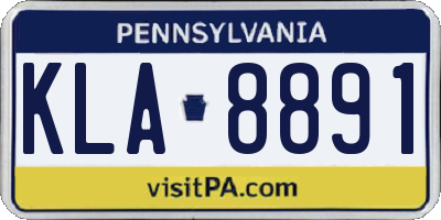 PA license plate KLA8891