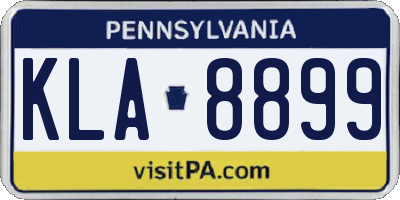 PA license plate KLA8899